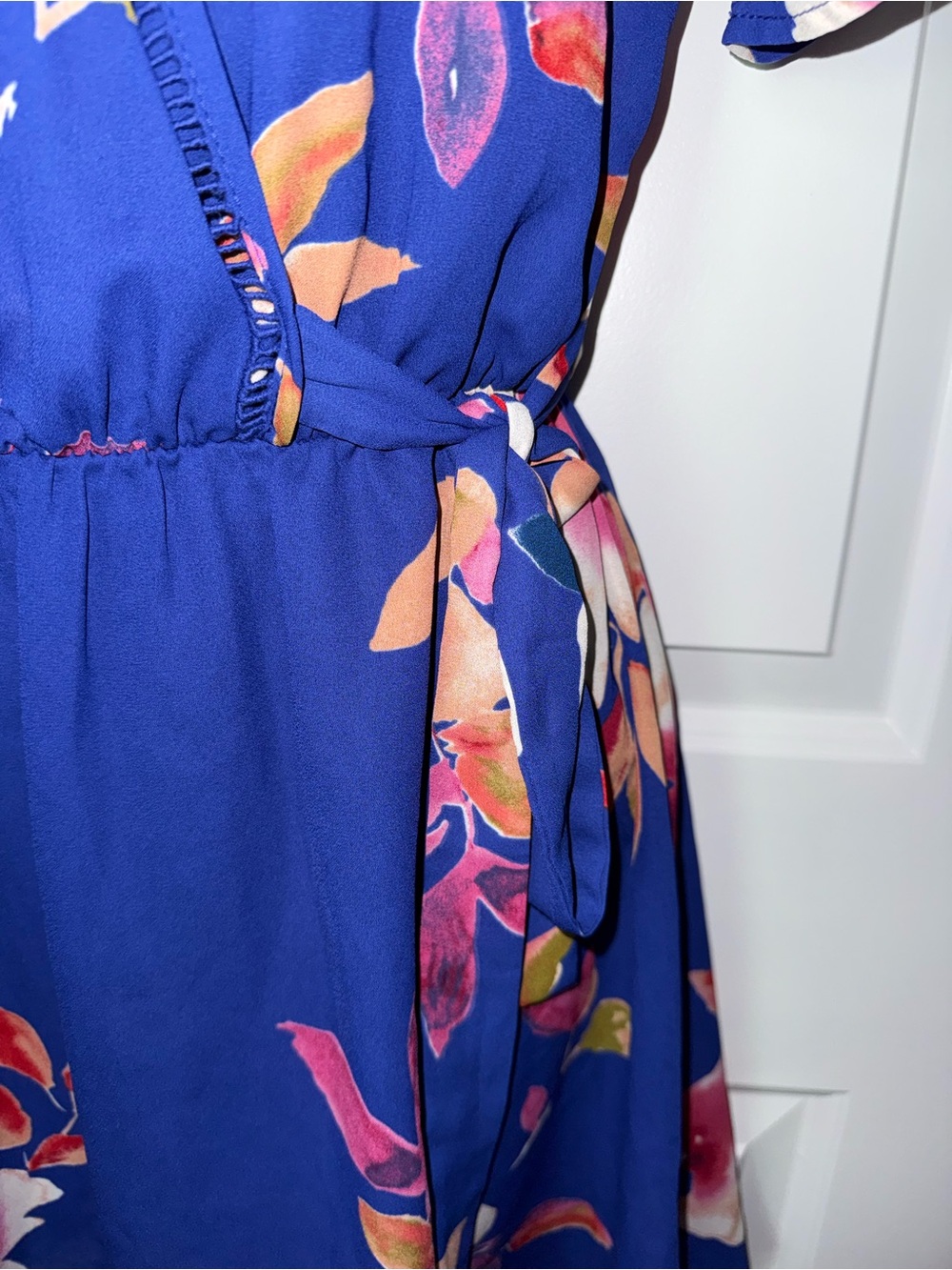 Sienna Sky Purple Floral Faux Wrap Midi Dress Small - Picture 4 of 8